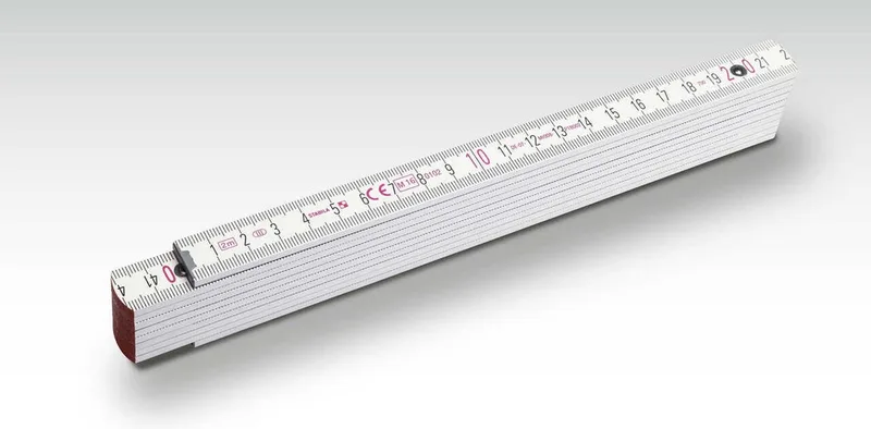 Stabila 01334 Duimstok - hout - wit - 2m van Stabila, Rood – productafbeelding 1 van 3