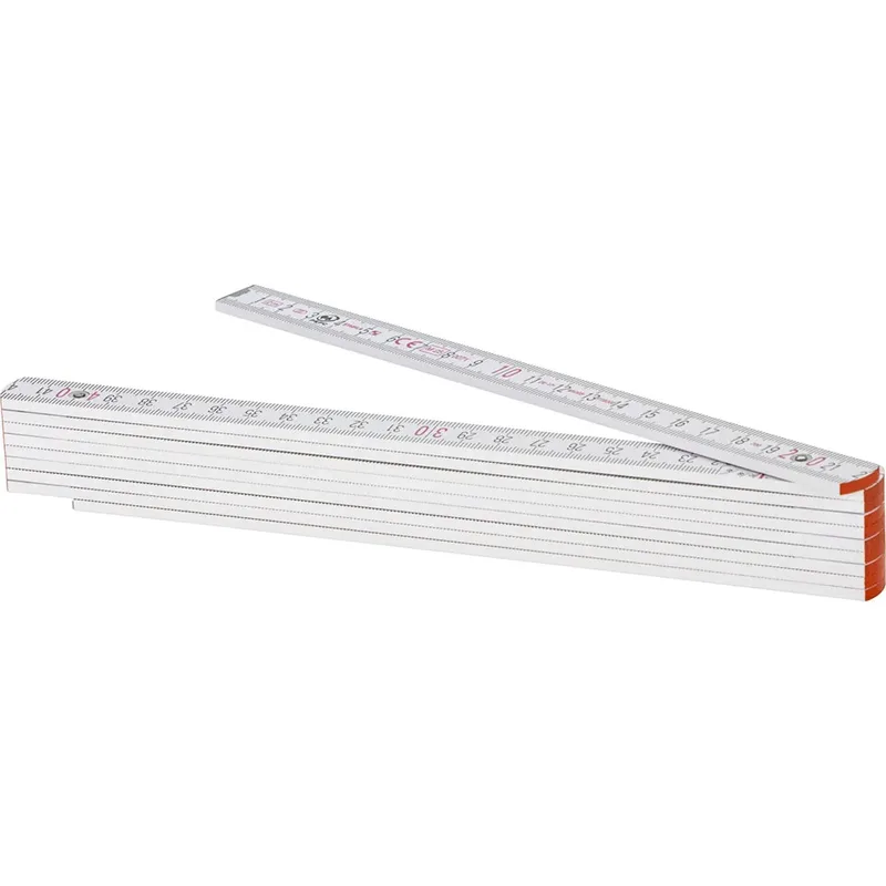 Stabila 01334 Duimstok - hout - wit - 2m van Stabila, Rood – productafbeelding 2 van 3