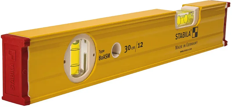 Type 80 ASM 19676-ISO Leichtmetall-Wasserwaage kalibriert (ISO) mit Magnet 300 mm 0.5 mm/m van Stabila – productafbeelding