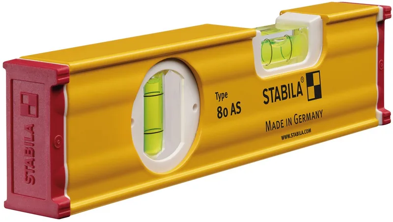 Waterpas 80AS Blok, 20 cm super klein en compact maar wel nauwkeurig! Echt een Must Have! fra Stabila, Kleurloos – produktbillede 1 af 3