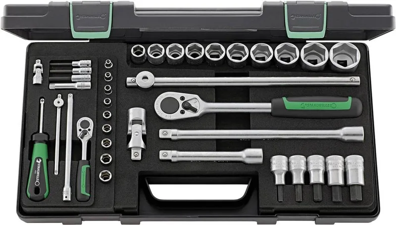 Stahlwille 40/52/27/11 KN 96011160 Dopsleutelset 1/4 (6.3 mm), 1/2 (12.5 mm) 38-delig de Stahlwille, Kleurloos – image du produit