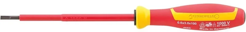 Stahlwille 4660 VDE 1 0,4X 2,5X 75 VDE SCHLITZSCHRAUBENDREHER MIT DRALL-GRIFF Platte schroevendraaier de Stahlwille, Kleurloos – image du produit