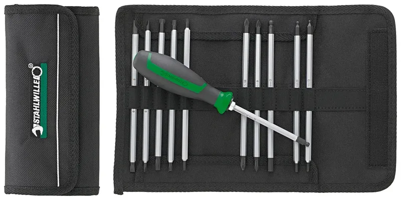 Stahlwille 4798 Werkstatt Umsteck-Schraubendreher-Set 11teilig Schlitz, Kreuzschlitz Phillips, Kreuzschlitz Pozidriv, Innen-Sechskant, TORX von Stahlwille – Produktbild 1 von 2