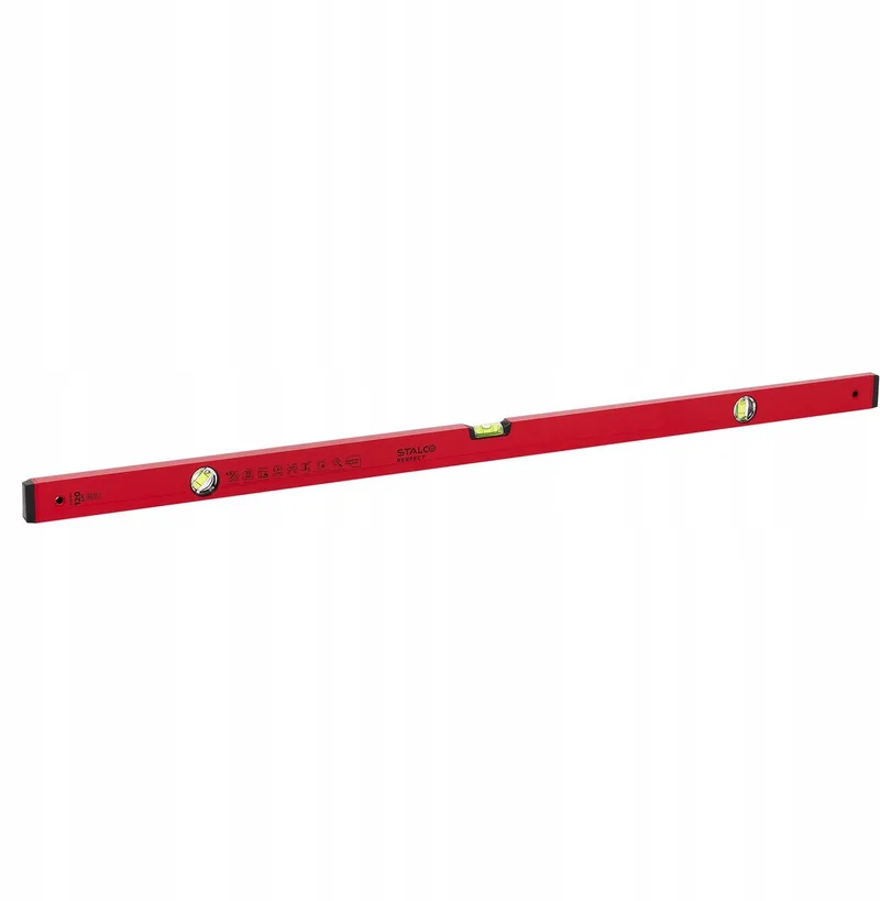 Aluminium Waterpas 120cm - Nauwkeurig & 45° Hoek van Stalco, Rood – productafbeelding