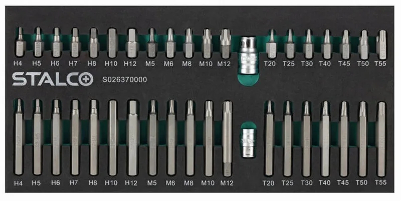 Bitset Hex Torx Spline 40 Delen S2 Staal met Adapters de Stalco – image du produit