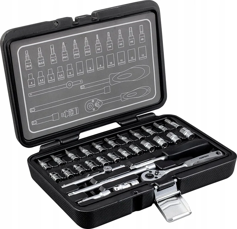 Dopsleutelset 1/4" 30 Delen Cr-V Stalco S-77433 von Stalco – Produktbild