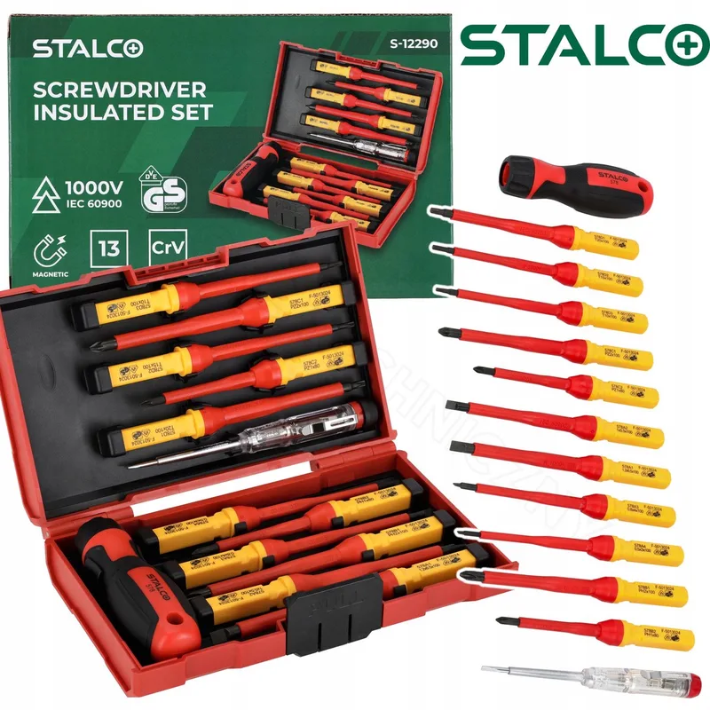Elektricien Schroevendraaierset 13 stuks CRV 1000V STALCO S-12290 de Stalco, Jaune – image du produit