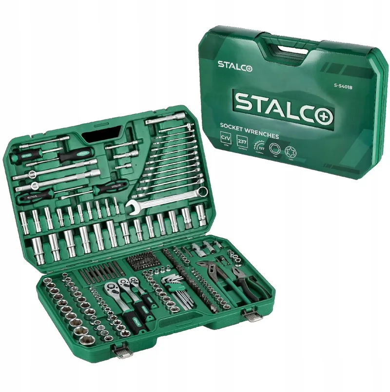 Gereedschapset 237 Delen - Doppen & Sleutels 1/4" 3/8" 1/2" by Stalco, Silver – product image