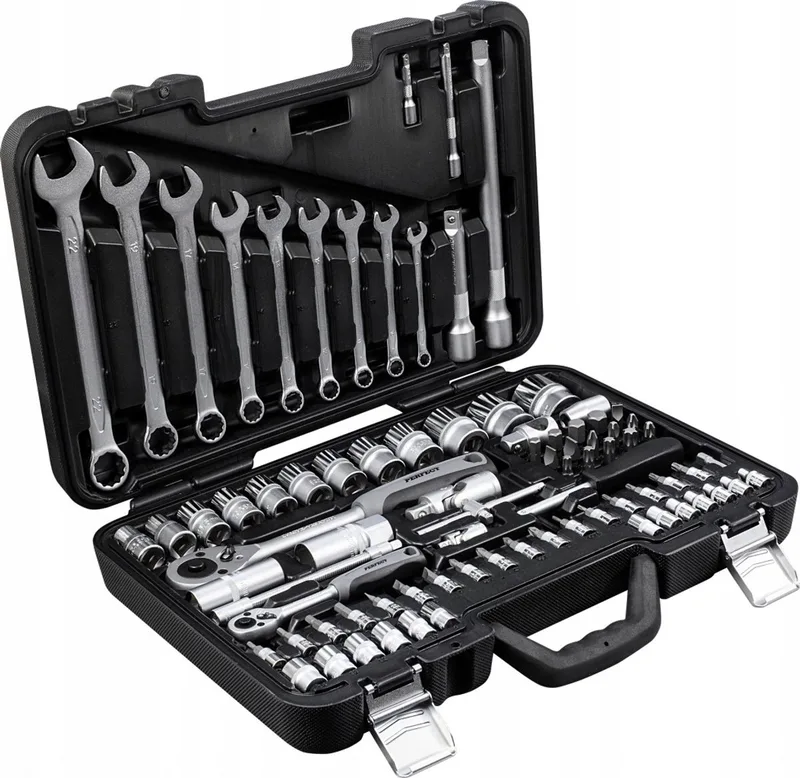 Gereedschapset 82 Delen 1/2" & 1/4" S-77282 Cr-V Staal de Stalco, Argent – image du produit