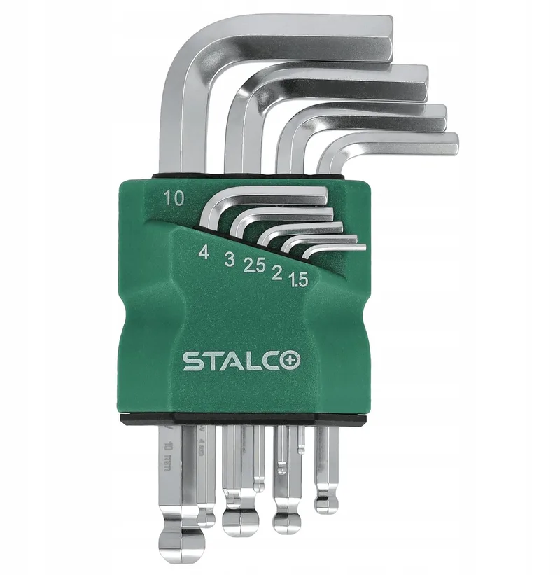 Inbussleutelset Kort met Kegelbeker 1,5-10mm 9 Delig CrV von Stalco, Grün – Produktbild