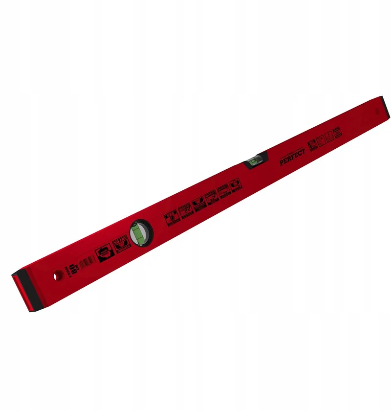 Perfect aluminium waterpas 80 cm - Precisie en duurzaamheid van Stalco, Rood – productafbeelding