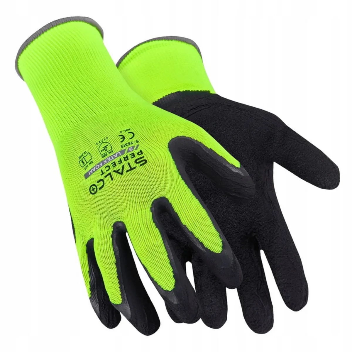 Perfect Serie - Werkhandschoenen - Latex Foam - Polyester - Fluorescerend de Stalco, Noir, Vert – image du produit