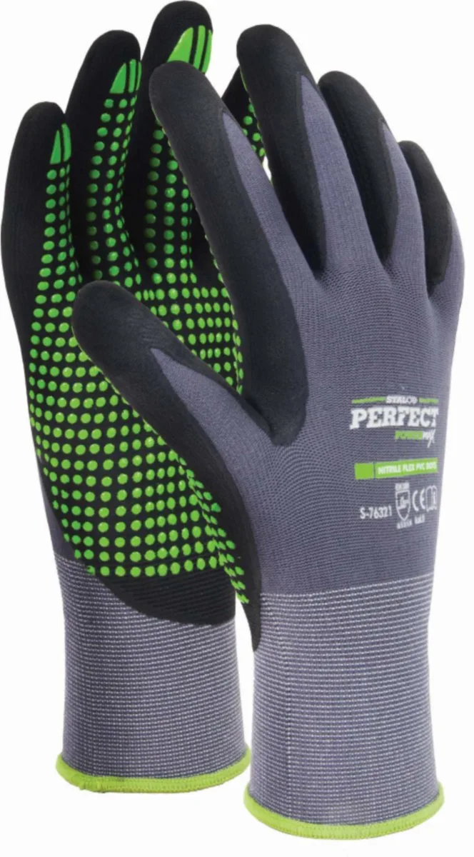 Perfect - Werkhandschoenen - Spandex - PVC-Dots - Ademend de Stalco, Noir, Gris – image du produit