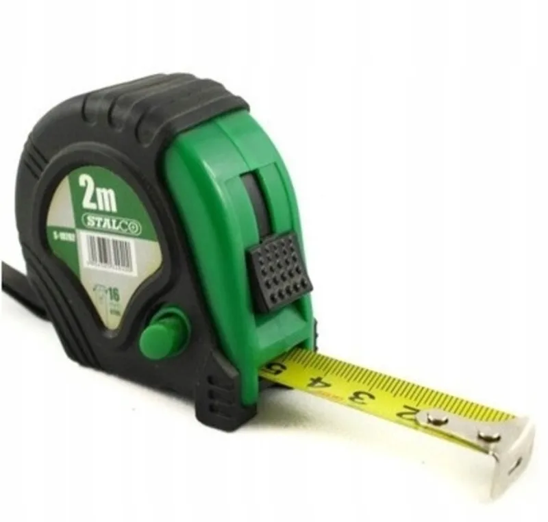 Rubber Rolmaat - 2m - Antislip Behuizing - Blokkeerfunctie by Stalco, Black – product image