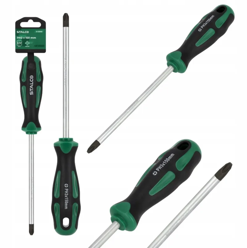 Schroevendraaier Phillips PH3 x 150 mm CrV van Stalco, Groen – productafbeelding