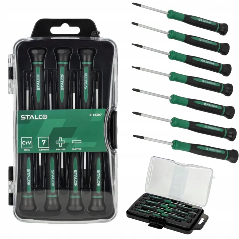 Schroevendraaierset CrV 7 Delen Vector3 - Official Dealer STALCO by Stalco, Green – product image