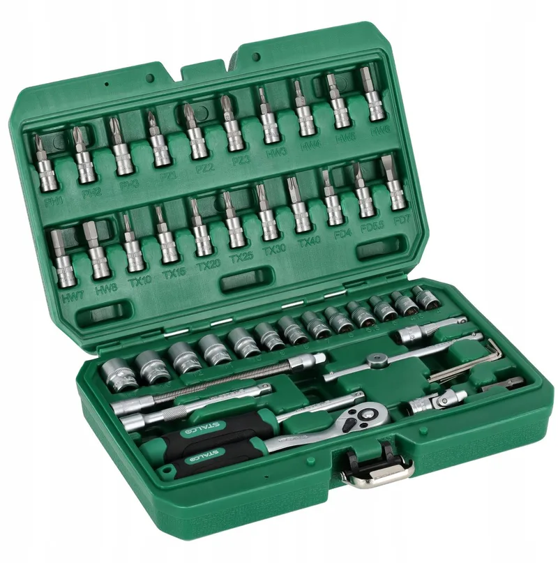 Stalco 48-delige Doppenset met Ratel 1/4" de Stalco, Vert – image du produit