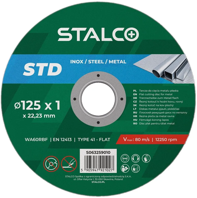 STD - Doorslijpschijf Vlak - Zwart - 125x1.0 mm - Voor Metaal & RVS de Stalco – image du produit