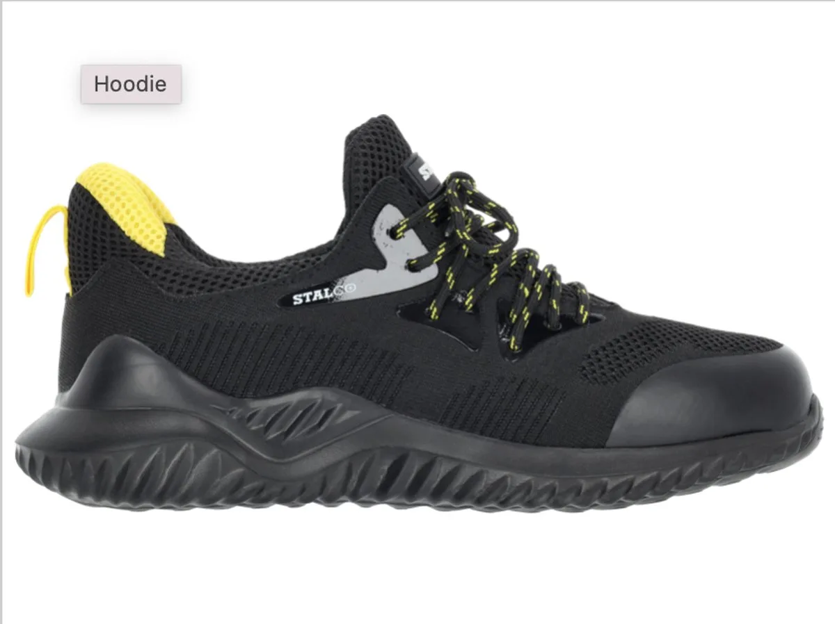 Tomas OB Werkschoenen – Lichtgewicht & Ademend – Antislip Zool – SRA Gecertificeerd de Stalco, Noir, 46 – image du produit