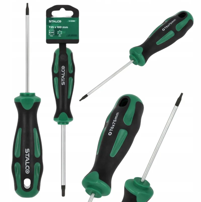 Torx Schroevendraaier T25 x 100 mm CrV - Magnetische Punt by Stalco, Green – product image