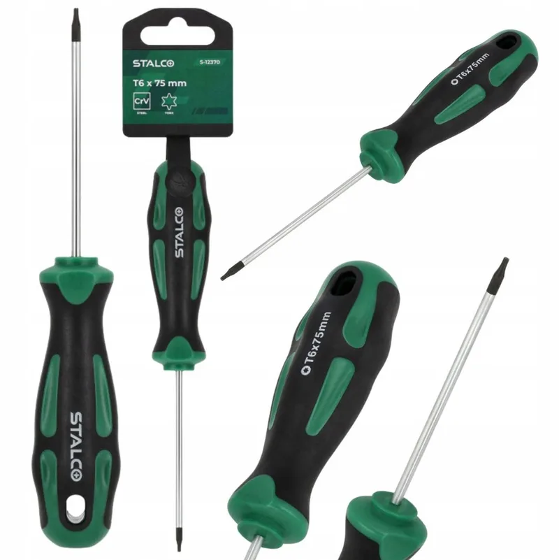 Torx Schroevendraaier T8 x 75 mm CrV - Magnetische Punt by Stalco, Green – product image