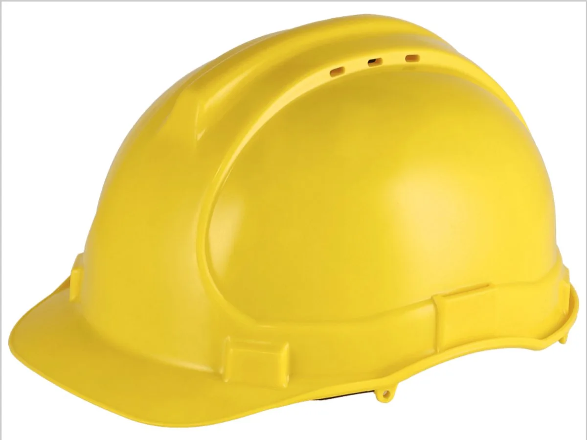 Veiligheidshelm – Bouwhelm met Verstelbare Binnenwerk – EN397 – Comfortabel & Slagvast – Bouwhelm van Stalco, Geel – productafbeelding