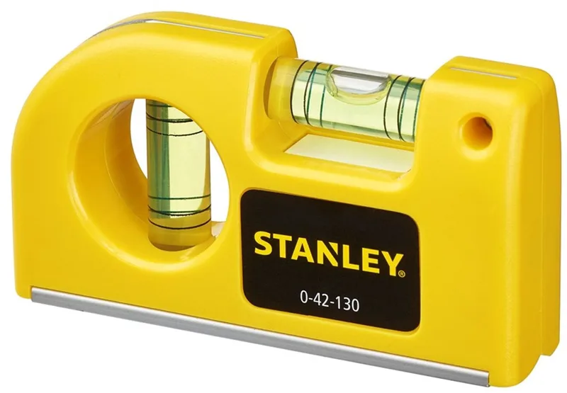 0-42-130 Pocket Spirit Level Magnetic - Waterpas - 8,7cm by Stanley, Yellow – product image