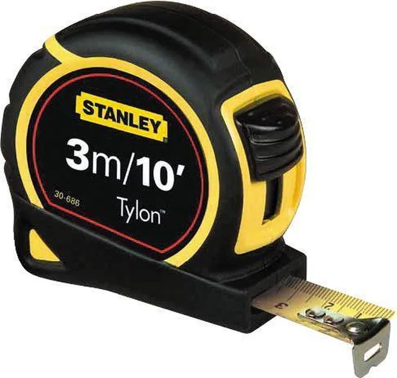 1-30-686 Tylon Rolmaat - cm/inch - 3m x 13mm by Stanley, Black, Yellow – product image