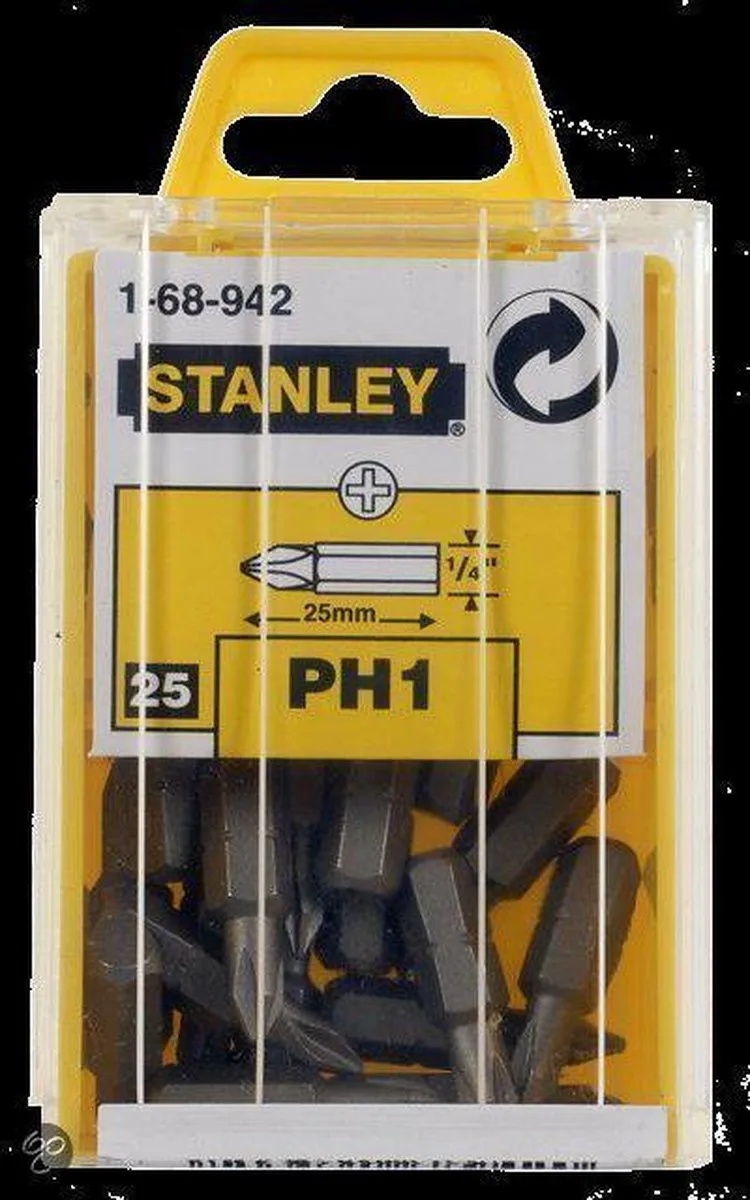 1/4" Bits Phillips Nr1 van Stanley – productafbeelding