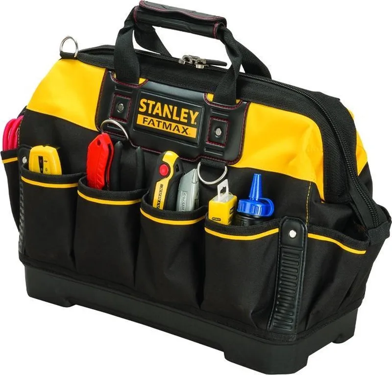 1-93-950 Gereedschapstas 18" van Stanley, Zwart, Geel – productafbeelding 1 van 4