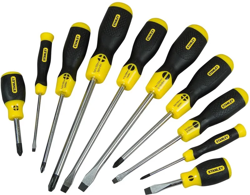 10-Delige Cushiongrip Schroevendraaierset - 2-65-005 von Stanley, Schwarz – Produktbild