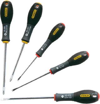 5-Delige FatMax Schroevendraaierset Parallel 3.5 X 75mm. 4 X 100mm. 5.5 X 125mm Phillips Ph1 X 100mm. Ph2 X 125mm van Stanley, Kleurloos – productafbeelding 1 van 3