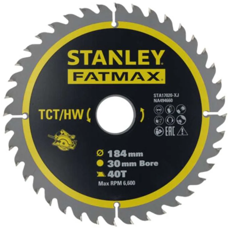 Accessoires - Zaagblad voor hout 184x30 mm, 40 tanden STA17020-XJ de Stanley – image du produit