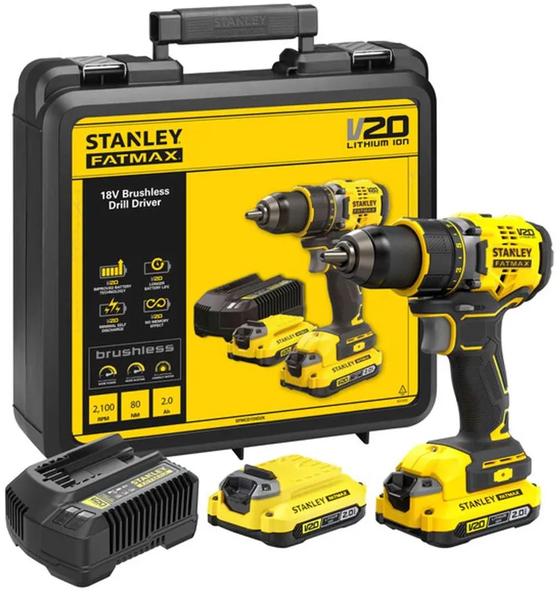 Accuboormachine - 18V - 80Nm - 2 x 2,0Ah van Stanley – productafbeelding