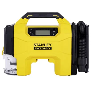 Akku-Handkompressor Akku-Kompressor 10 bar 12 V Adapter zum Betrieb per Kabel, Digitales von Stanley – Produktbild 1 von 5