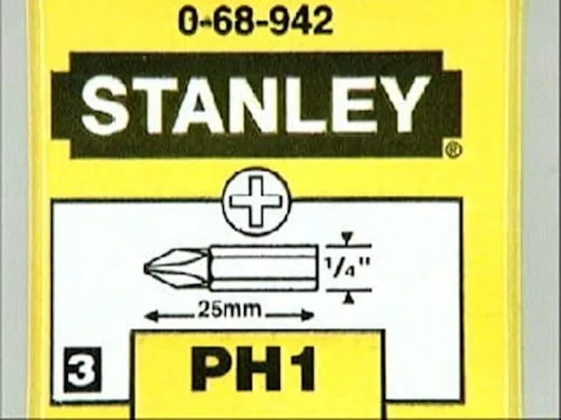 bit set PH1, 25 mm, set van 3 stuks by Stanley – product image