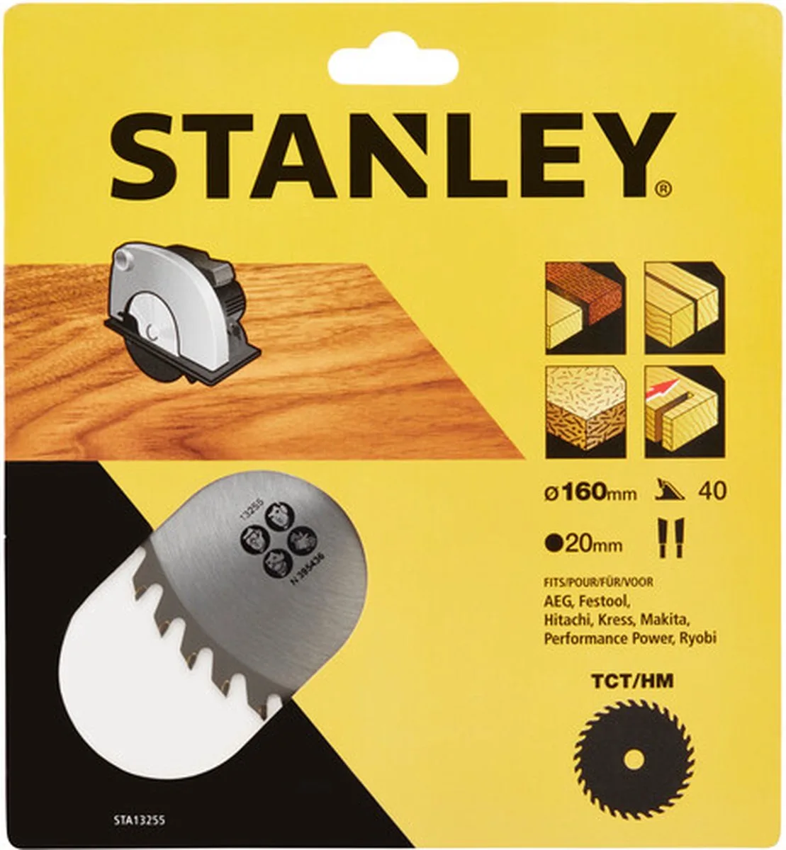 Cirkelzaagblad – 160x20mm (40) – STA13255-XJ de Stanley – image du produit