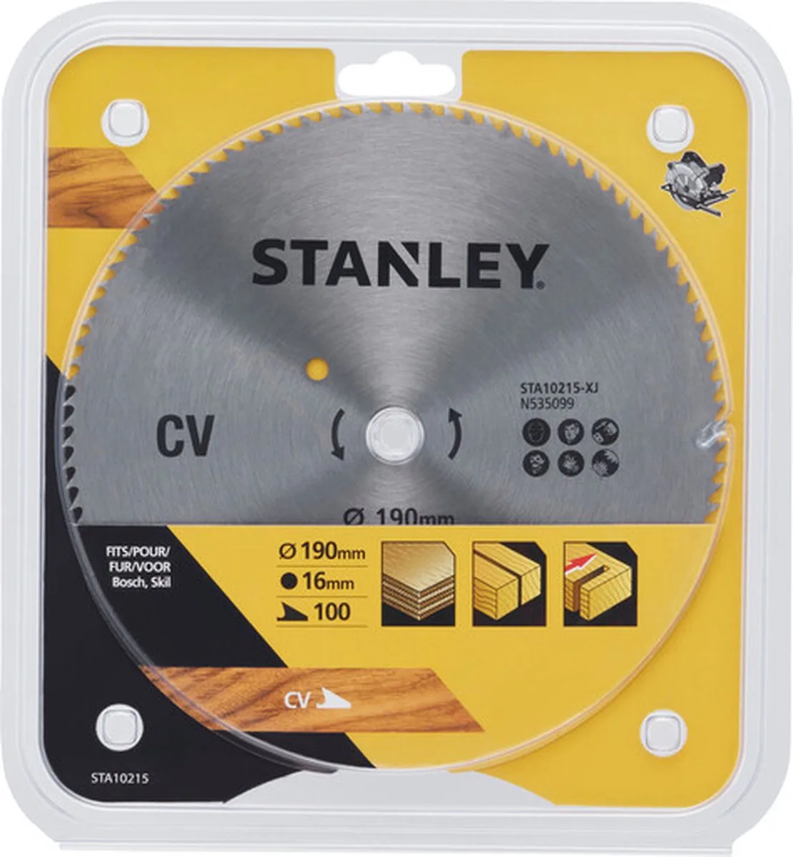 Cirkelzaagblad – 190×16mm – (100) – STA10215-XJ de Stanley – image du produit
