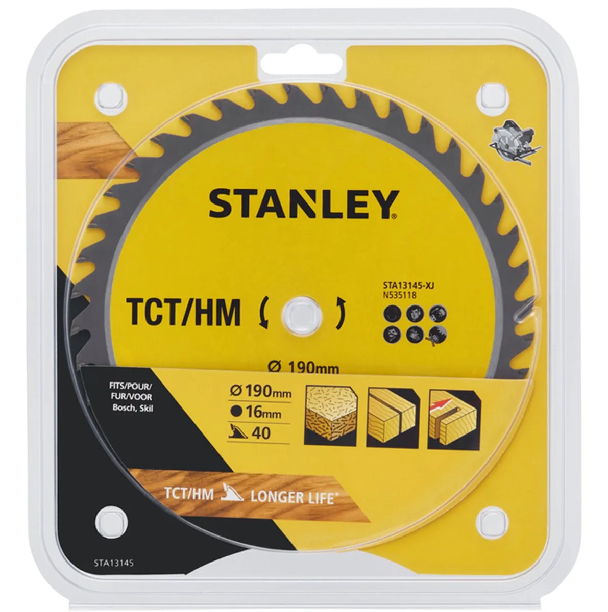 Cirkelzaagblad – 190×16mm – (40) – STA13145-XJ de Stanley – image du produit