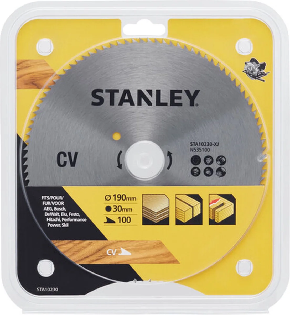 Cirkelzaagblad – 190×30mm – (100) – STA10230-XJ de Stanley – image du produit