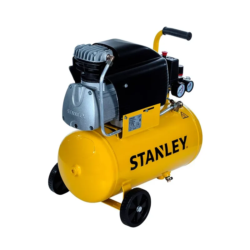 Compressor Met Directe Aandrijving En Smering - 2 Pk / 24 L / 8 Bar van Stanley, Geel – productafbeelding 3 van 6