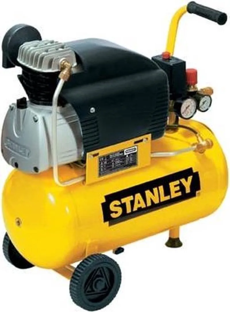 Compressor Met Directe Aandrijving En Smering - 2 Pk / 24 L / 8 Bar van Stanley, Geel – productafbeelding 1 van 6