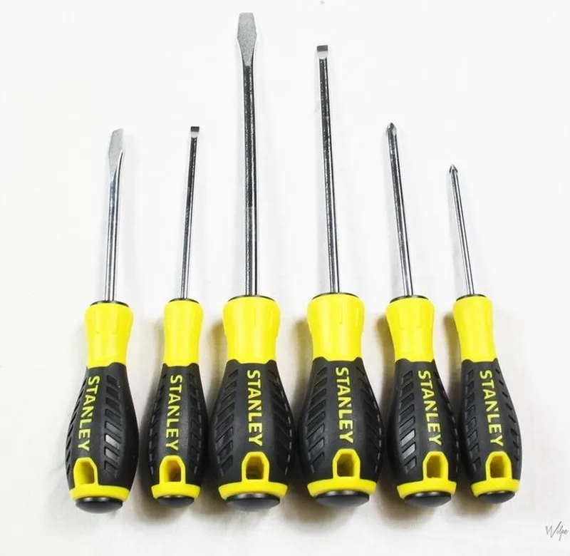 Essential Serie - Schroevendraaierset - 6 Stuks - Chroom-Vanadium Staal - Ergonomische Handgreep de Stanley, Jaune – image du produit