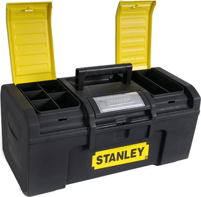 Gereedschapskoffer 24" met automatische vergrendeling - 1-79-218 fra Stanley, Sort – produktbillede
