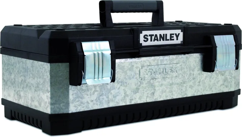 Gereedschapskoffer MP Galva 26” 1-95-620 - roestvrije sluitingen - ergonomische handgreep by Stanley, Silver, Black – product image