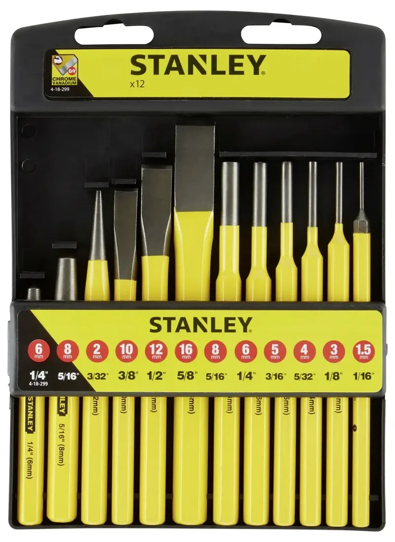 Koudbeitel- En Drevelset 12Dlg. - 4-18-299 by Stanley – product image 2 of 2