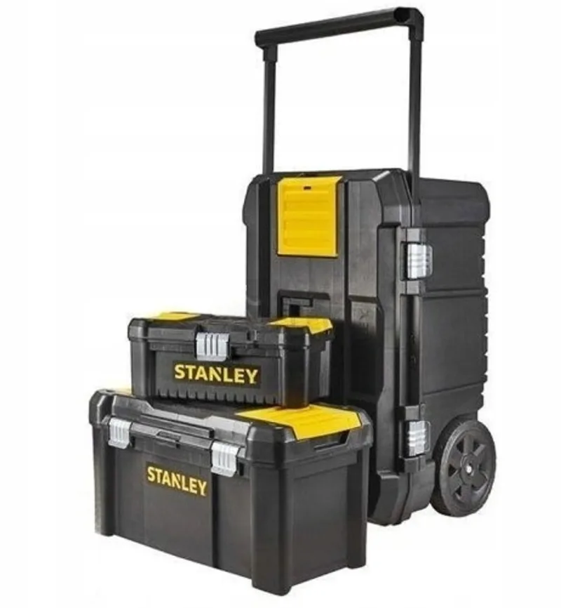 Merkloze Gereedschapskist 3-in-1 met Wielen en Telescoopsteel de Stanley – image du produit