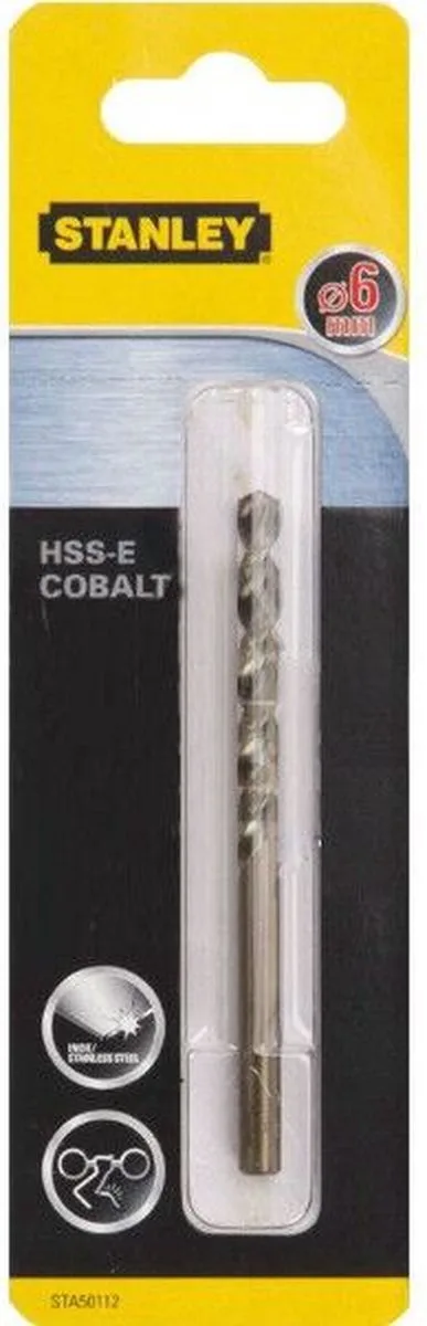 metaalboor 6 mm HSS-E Cobalt STA50112 van Stanley – productafbeelding