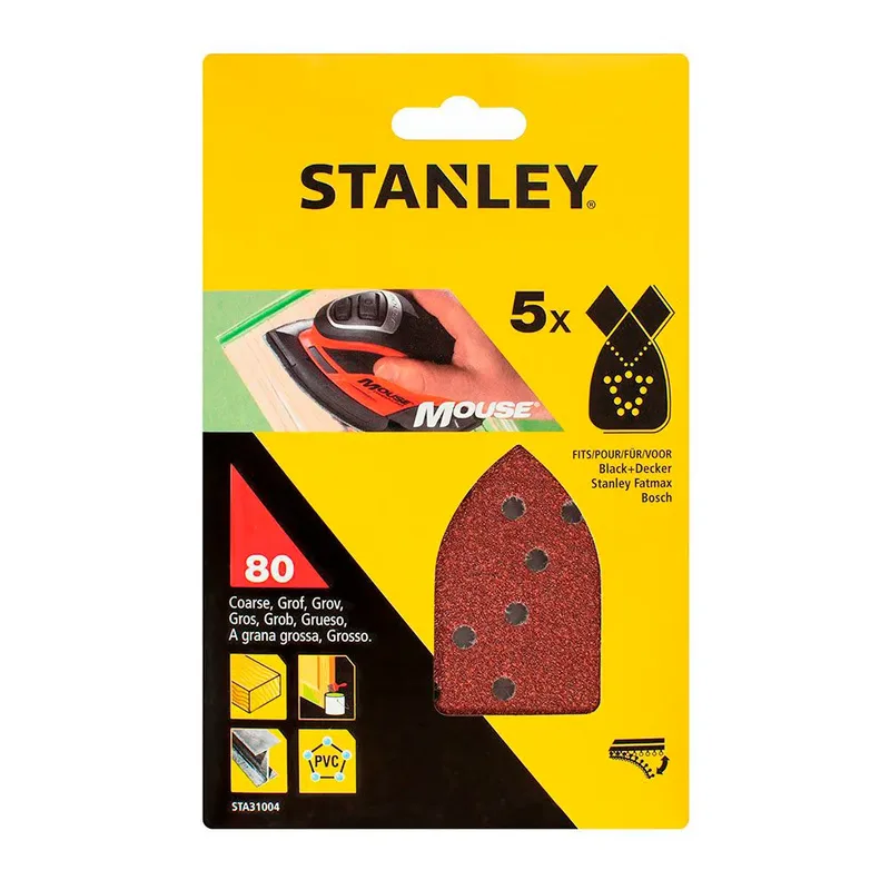Mouse® Detail 80 Grit Schuurpapier Vellen 5 Eenheden by Stanley – product image 2 of 2