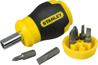 Multibit Stubby Schroevendraaier van Stanley, Zwart, Geel – productafbeelding 1 van 6